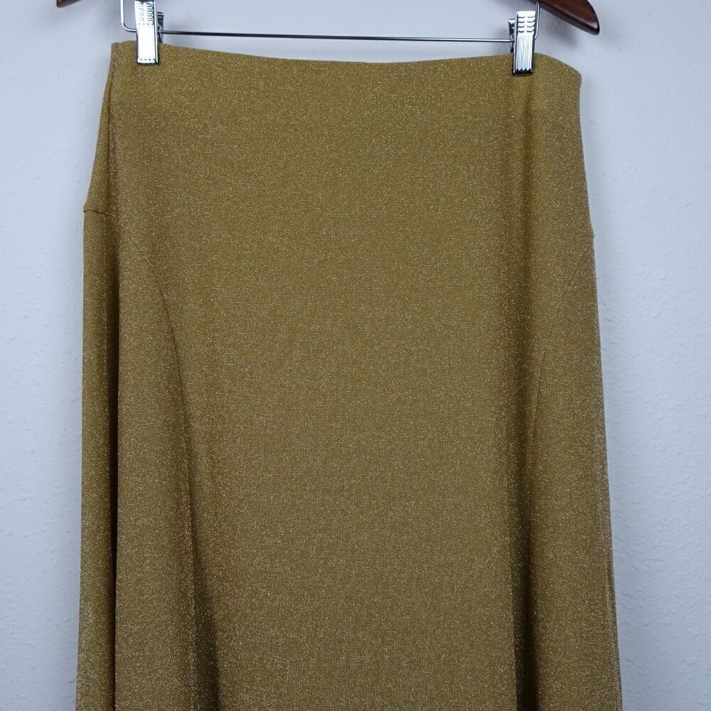 Ralph Lauren Gold Sparkle Skirt Women's Size L Gold Shimmer Holiday Wedding - Picture 4 of 12